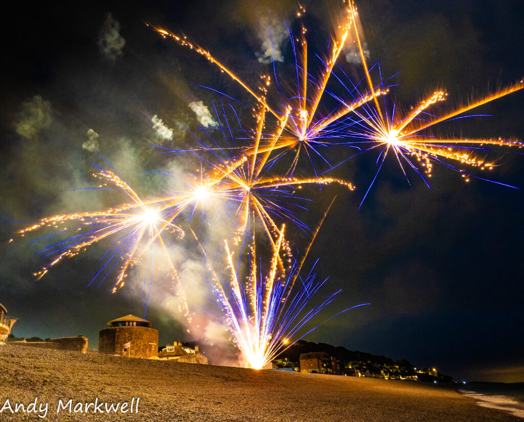 Stunning Sandgate Sea and Food Festival 2025 fireworks photo courtesy of Andy Markwell Photography.
